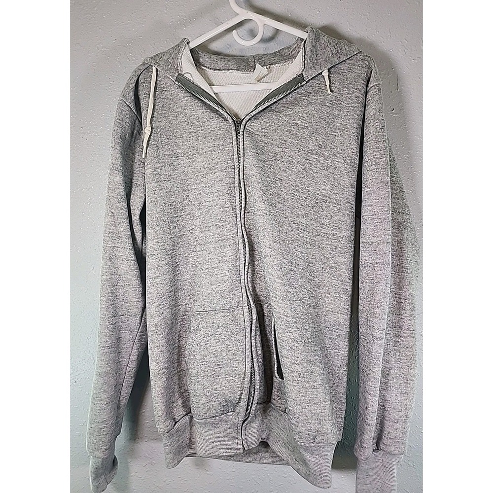 Vtg Pro Spirit Men M Y2K Oversized Hoodie zip Gray Grunge Urban Streetwear Retro